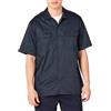 Amazon Essentials Camicia da Lavoro a Maniche Corte Antimacchia e Antipiega Uomo, Blu Marino Scuro, XL
