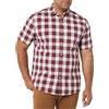 Amazon Essentials Camicia a Maniche Corte in Popeline Elasticizzato (Disponibile in Taglie Extra Forti) Uomo, Rosso Bianco Motivo Scozzese, 4XL Plus Tall