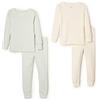 Amazon Essentials x Sofia Grainge Pigiami in Cotone Aderenti Unisex - Bambini e Ragazzi, Confezione da 2, Avorio/Verde Pallido, 24 Mesi