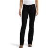 Wrangler Western Mid Rise Stretch Boot Cut Jean Jeans, Nero, 7W x 32L Donna