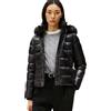 Tommy Hilfiger Donna Piumino Gloss Down Slim con Inserto in Pelliccia, Nero (Black), XXS