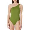 Amazon Essentials Costume da Bagno Intero Monospalla Donna, Verde Oliva, 42