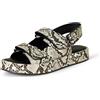 Amazon Essentials Sandalo con Plateau con 3 Cinturini Regolabili Donna, Multi Ecopelle di Serpente, 43 EU