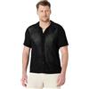 Amazon Essentials Camicia Button-Down a Maniche Corte Resort in Maglia Uomo, Nero, M