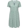 ONLY Onlzally Life S/S Thea Dress Noos Donna Miniabito Verde/Bianco M 100% Viscosa