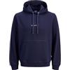 JACK & JONES JORNORREBRO EMB Sweat Hood - Felpa con Cappuccio da Uomo, Ocean Cavern, M