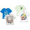 Amazon Essentials Disney | Marvel | Star Wars T-Shirt a Maniche Corte Bambini e ragazzi, Pacco da 4, Icone Marvel/Logo, 2 anni