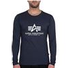 Alpha Industries Basic T LS a Maniche Lunghe per Uomo Navy