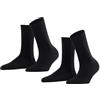Falke Softmerino 2-Pack Donna Calze con lana merino riscaldante black (3009), 37-38