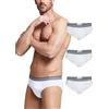 POMPEA 3 Pezzi Slip Uomo in Cotone Elasticizzato, Mutande Uomo con Cinturino a Contrasto