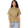 Amazon Essentials Camicia a Maniche Larghe e Regolabile in Vita, in Misto Lino, Vestibilità Comoda Donna