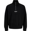 JACK & JONES Jjesoho - Felpa con Zip Hn Noos, Nero, M
