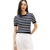 Tommy Hilfiger Pullover Donna Pullover in Maglia, Multicolore (Dark Night Navy/Ivory Petal STP), XXS