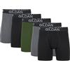 Gildan Cotton Stretch Boxer Brief, Multipack Corti, Grigio Scuro Melange/Nero fuliggine/Verde Mezzanotte (Confezione da 5, Gamba Normale), L (Pacco da 5) Uomo