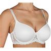 Selene, Reggiseno Donna con Ferretto e Coppe Imbottite, Dettagli in Pizzo Trasparente, Collezione Desire, Colore Bianco, Taglia 7C