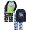 Simple Joys by Carter's 4-Piece Pajama Set (Cotton Top & Fleece Bottom) Pigiama, Auto/Spazio, 2 Anni Bambino