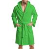PETTI Artigiani Italiani Accappatoio Microfibra Uomo e Donna con Cappuccio, Tasche e Cintura, Unisex Asciugatura Rapida per Palestra, Piscina, Mare e Spa, Verde, XL