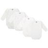 BABIDU | Set 4 Body Incrociati Neonato Manica Lunga - 100% Cotone, Morbidi e Traspiranti - Corredino Nascita Unisex Bambino e Bambina, Delicati sulla Pelle, Made in Europe