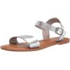 Amazon Essentials Sandali con Fibbia e Due Cinturini Donna, Argento, 37.5 EU