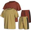 Essenclo Boys Clothing Sets Tagless Loose Athletic Performance Crew Neck T-Shirt and Short Outfits Size 3-16 (4 Piece Set) - Set-13-15-16