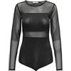 ONLY Onlesther Glitter L/S Body Jrs, Nero, L, Nero, L