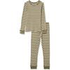 Amazon Essentials Set Intimo Lungo Termico Bambini e Ragazzi, Verde Oliva Righe, 2 Anni