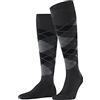 Burlington Manchester M Kh cotone al ginocchio fantasia 1 paio, Calzini lunghi Uomo, Grigio Anthracite Melange 3095, 40-46
