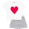 Petit Bateau A0ckd, Pyjacourt Bambina, Bianco/Blu, 5 Anni