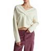 United Colors of Benetton Maglia Scollo V M/L 1444D403H Maglione, Bianco, XS Donna