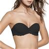 Selene, Reggiseno Donna a Fascia, con Coppe Imbottite Rifinite in Pizzo e Ferretto, Spalline Inseribili, Collezione Ainoa, Colore Nero, Taglia 3C