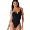Lovable Body Modellante con Ferretto e Coppe Imbottite in Microfibra Tecnica | Retro Perizoma Invisibile | Shapewear Smooth Shaping Donna, Nero, S
