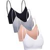 Blulu 4 Pezzi Reggiseno a Canotta Imbottito Senza Cuciture con Spalline, Reggiseno per Dormire, M