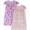 Simple Joys by Carter's - Camicia da notte per bambini e bambine, confezione da 2 ,Fairy/Animal Print ,4-5