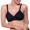Selene, Reggiseno Contenitivo Donna in Cotone Traspirante, con Ferretto e Senza Imbottitura, Collezione Patricia, Colore Nero, Taglia 3C
