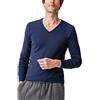 Damart T-Shirt con Scollo a V, Interlock Thermolactyl, Maniche Lunghe Blu Scuro S