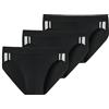 Schiesser Confezione da 3 Slip da Uomo in Vita Morbida e a Righe in Cotone Biologico - 95/5 Organic, Nero_173815, M