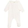 Petit Bateau Pigiama Bambino in Velluto con Collo Stampato Cuori, Bianco Multicolore, 18 Mesi