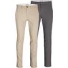 JACK & JONES Pantaloni Chino da Uomo, Crockery/Confezione: Asfalto, 34W x 32L