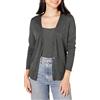Amazon Essentials Felpa Cardigan Leggera Donna, Carbone Puntinato, L