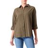ONLY Onltizana Cotton L/S T-Shirt Wvn Camicetta a Maniche Lunghe da Donna, Verde, S