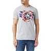 Marvel Maglietta da Uomo Captain America Torn, Grigio Erica, L