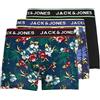 JACK & JONES Boxershorts Boxer a Pantaloncino Uomo, Nero (Bardaboes Cherry/Maritime Blue Black), M