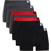 Lower East Le159, Boxer rétro Uomo, Nero, Antracite, Blu Scuro, XXL