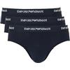Emporio Armani Core Logoband 3-Pack Brief Slips, Armani Blue/Armani Blue/Armani Blue, L (Confezione da 3) Uomo