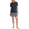 CALIDA Daylight Dreams - Pigiama Corto da Donna, 100% Cotone, Peacoat Blue, 40-42