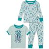 Amazon Essentials Disney | Marvel | Star Wars Set di Pigiama da Notte Attillati in Cotone Bambini e Ragazzi, Pacco da 3, Set 3 Pezzi Star Wars Verde R2-d2, 10 Anni