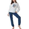 Schiesser Schlafanzug Set Pyjama Warme Qualitäten Frottee-Fleece-Sweat-Größe 140 bis 176 Pigiama, off-White_181973, Bambina