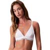 Calvin Klein Donna Reggiseno a Triangolo Unlined con Fascia con Logo, Bianco (White), XXS