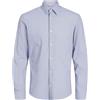 JACK & JONES Jprblaactive-Maglietta Elasticizzata L/S SN Camicia Casual, Navy Scuro/Strisce: vestibilità Aderente, XS Uomo