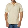 Amazon Essentials Camicia da Resort da Uomo in Cotone, vestibilità Aderente, a Maniche Corte, Marrone Kaki, S